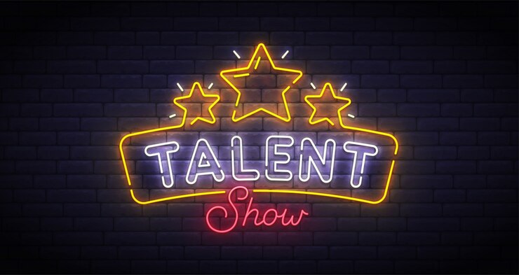 Vetor sinal de néon de show de talentos