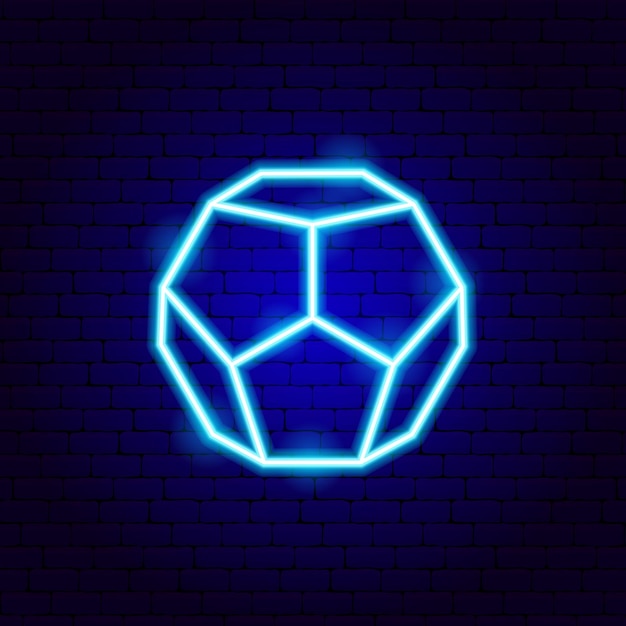 Sinal de néon dodecaedro
