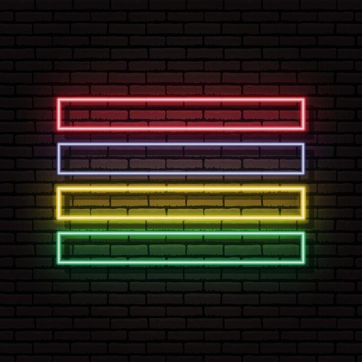 Vetor sinal de néon na forma da bandeira da maurícia. no contexto de uma parede de tijolos com uma sombra. para a concepção de temas turísticos ou patrióticos. o continente africano