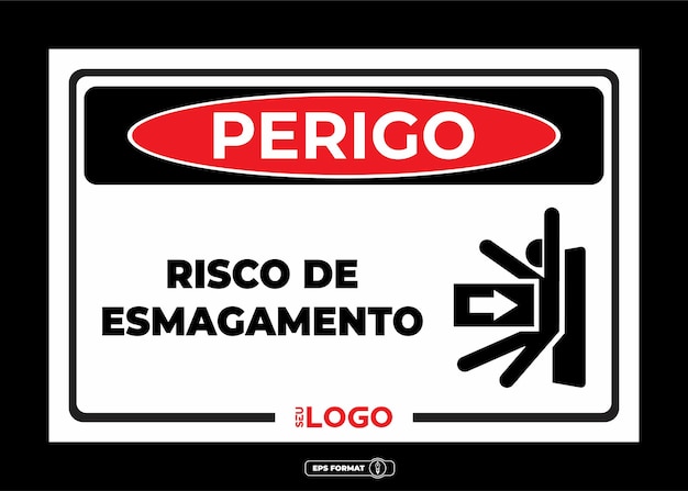 Vetor sinal de perigo risco de esmagamento