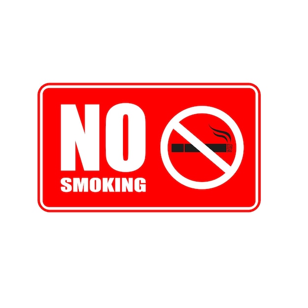 Sinal de proibição de fumo vetor de sinal e ilustração