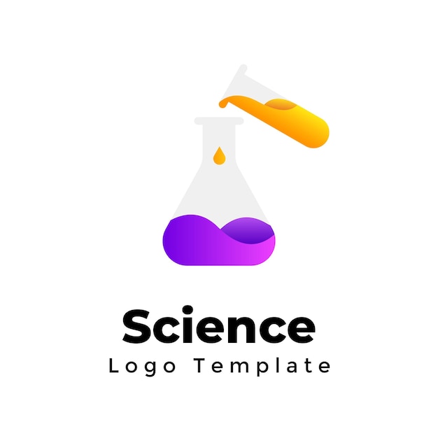 Sinal de química de logotipo de tubo de ensaio de vetor criativo Símbolo de experimento científico Elemento de educação médica