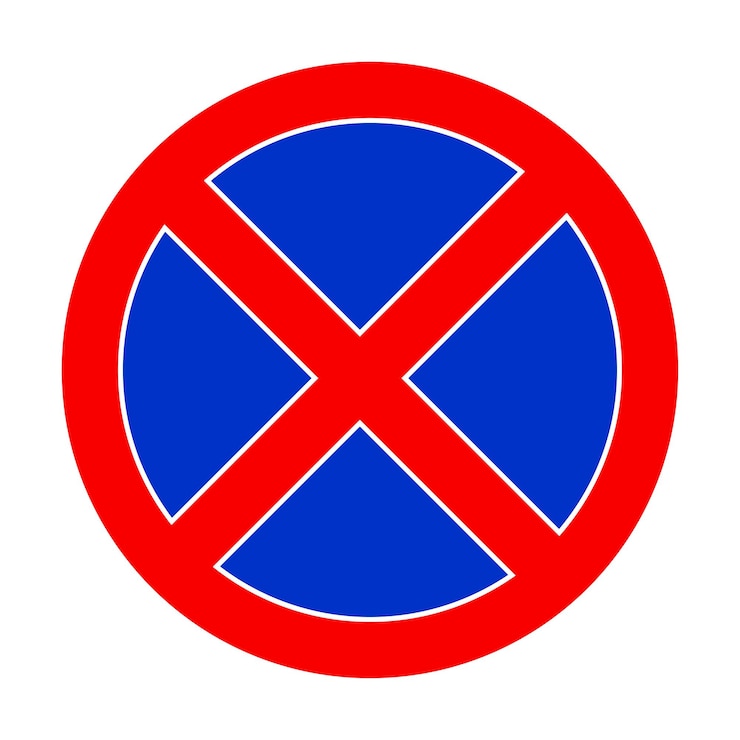 Vetor sinal de saída sem estacionamento, sem espera e sem sinal de parada ilustração de projeto vetorial