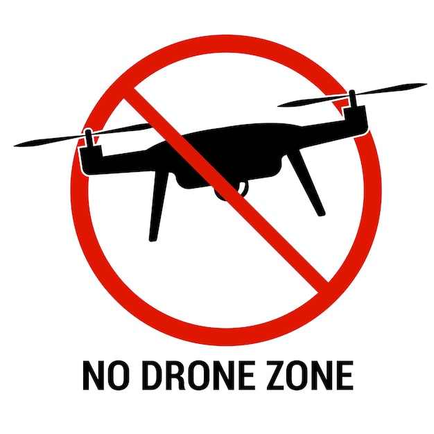 Sinal de segurança zona proibida de drones
