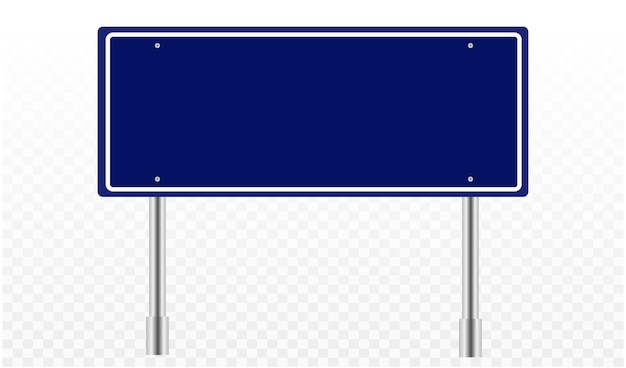 Sinal de trânsito azul em branco isolado na ilustração vetorial de fundo transparente
