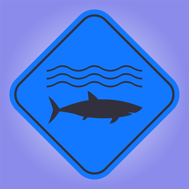 Vetor sinal de tubarão de ilustração de arte