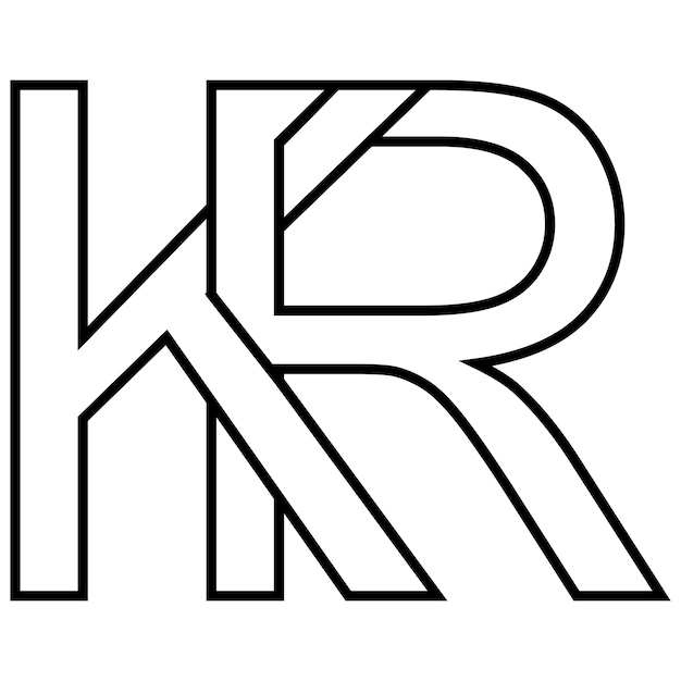 Sinal do logotipo kr rk ícone letras duplas logotipo rk