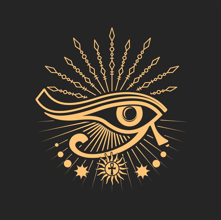 Vetor sinal esotérico oculto antigo egito horus olho cruz