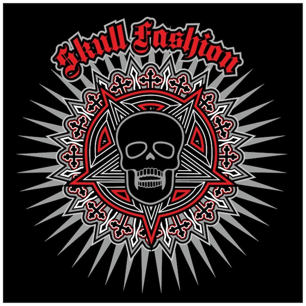 Sinal gótico com caveira, camisetas de design vintage grunge