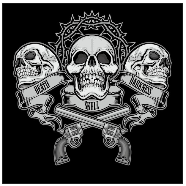 sinal gótico com crânio grunge camisetas de design vintage