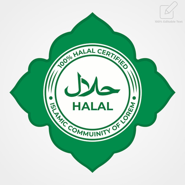 Sinal Halal para Alimentos Muçulmanos em Forma Islâmica