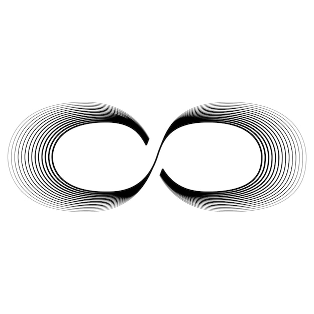Sinal infinito ícone plano infinito faixa mobius logotipo vetorial para web design móvel e infográficos ilustração vetorial eps 10 isolado no fundo branco
