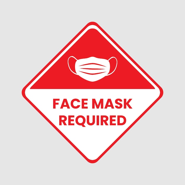 Sinal obrigatório de máscara facial