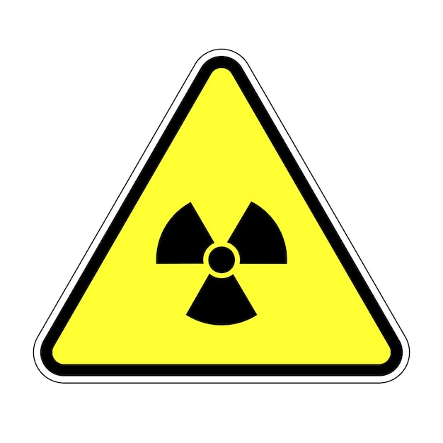 Vetor sinal triangular de resíduos de radiação de perigo nuclear