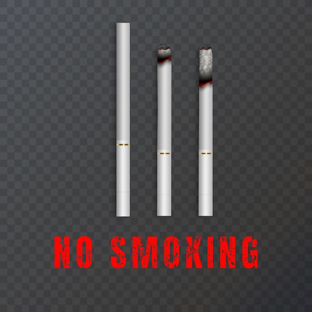 Sinal vermelho proibido fumar, isolado no fundo branco. ilustração vetorial