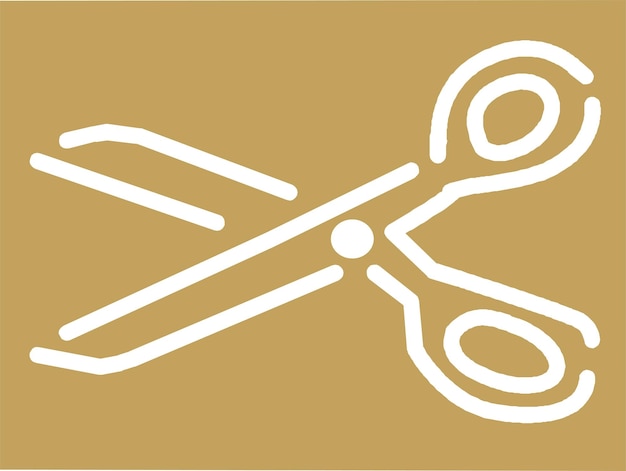 Sinal vetorial de tesoura símbolo de tesoura para cortar e costurar