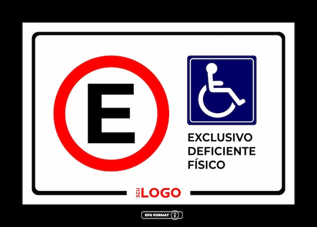 Vetor sinalização de estacionamento exclusivo para deficientes físicos