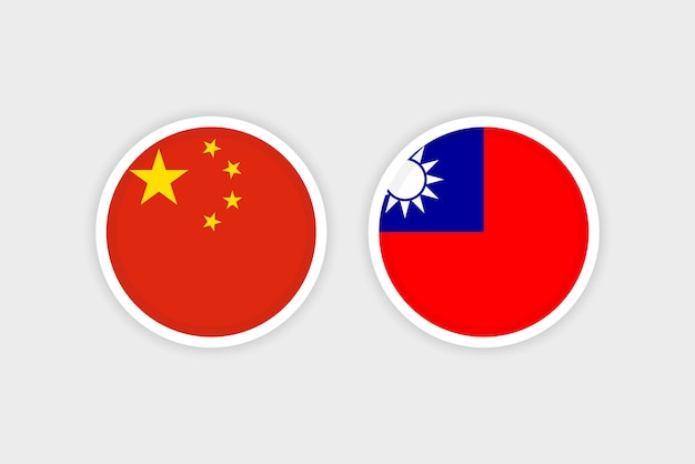 Vetor sinalizadores de círculo da china e taiwan.