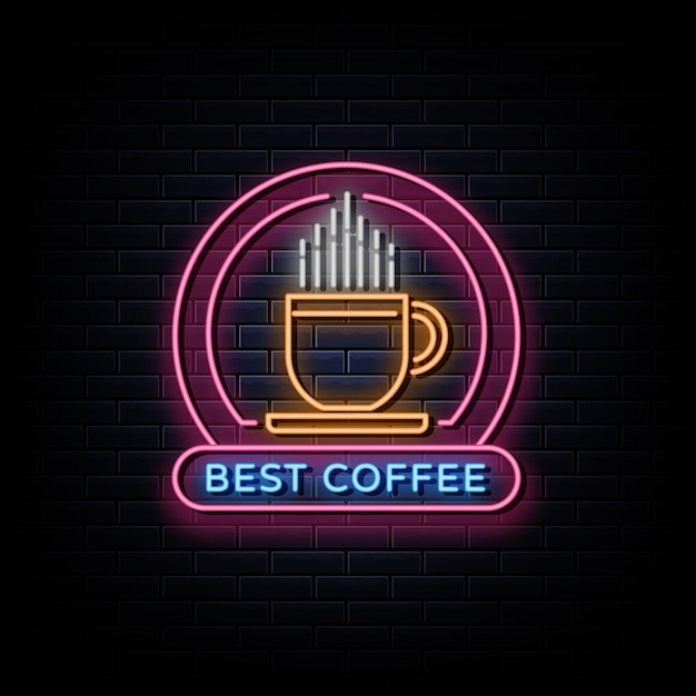 Sinalizadores de néon do logotipo da bebida