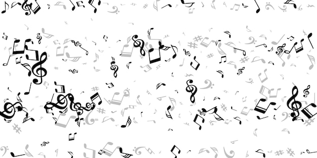 Sinfonia de pano de fundo vetorial de ícones de notas musicais