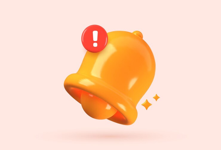 Sino 3D com notificação de alerta de perigo vermelho