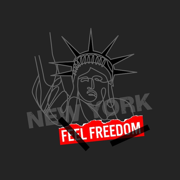 Sinta a tipografia da liberdade cita o design da camiseta.