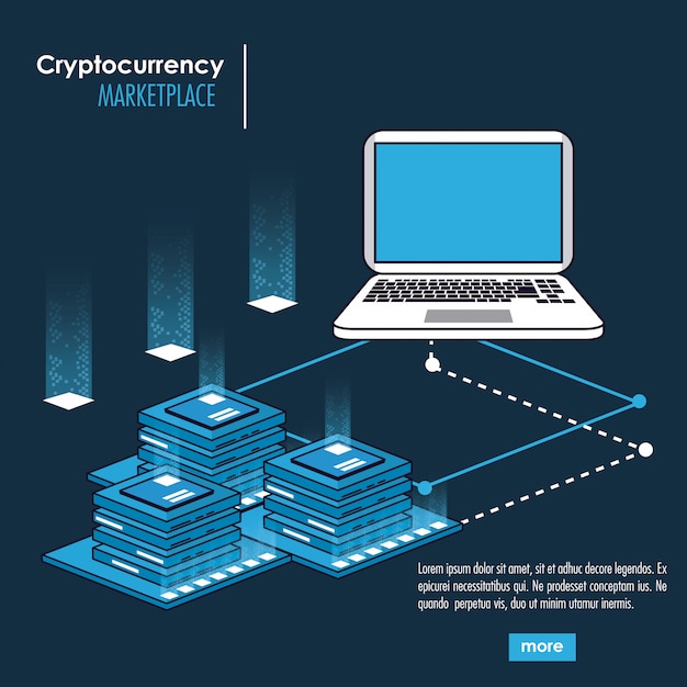 Vetor sistema de criptomoeda e banner de mercado