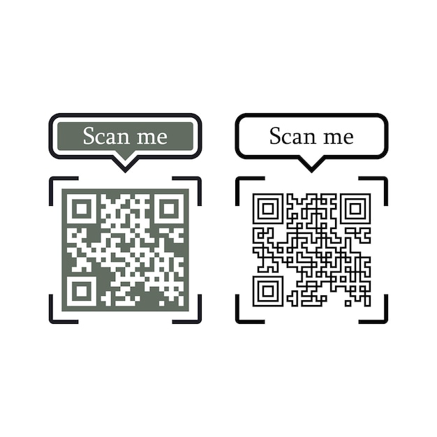 Vetor sistema de identificação de digitalização com código qr para aplicativo móvel e pagamento