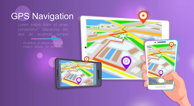 Sistema GPS de navegação móvel.
