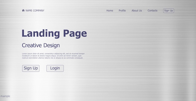 Site de página de destino de textura de aço de conceito de design vetor grátis