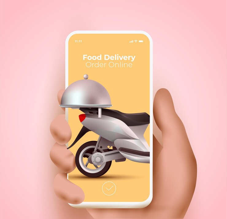 Vetor site de serviço de entrega de comida ou aplicativo móvel e conceito de pedido de comida online