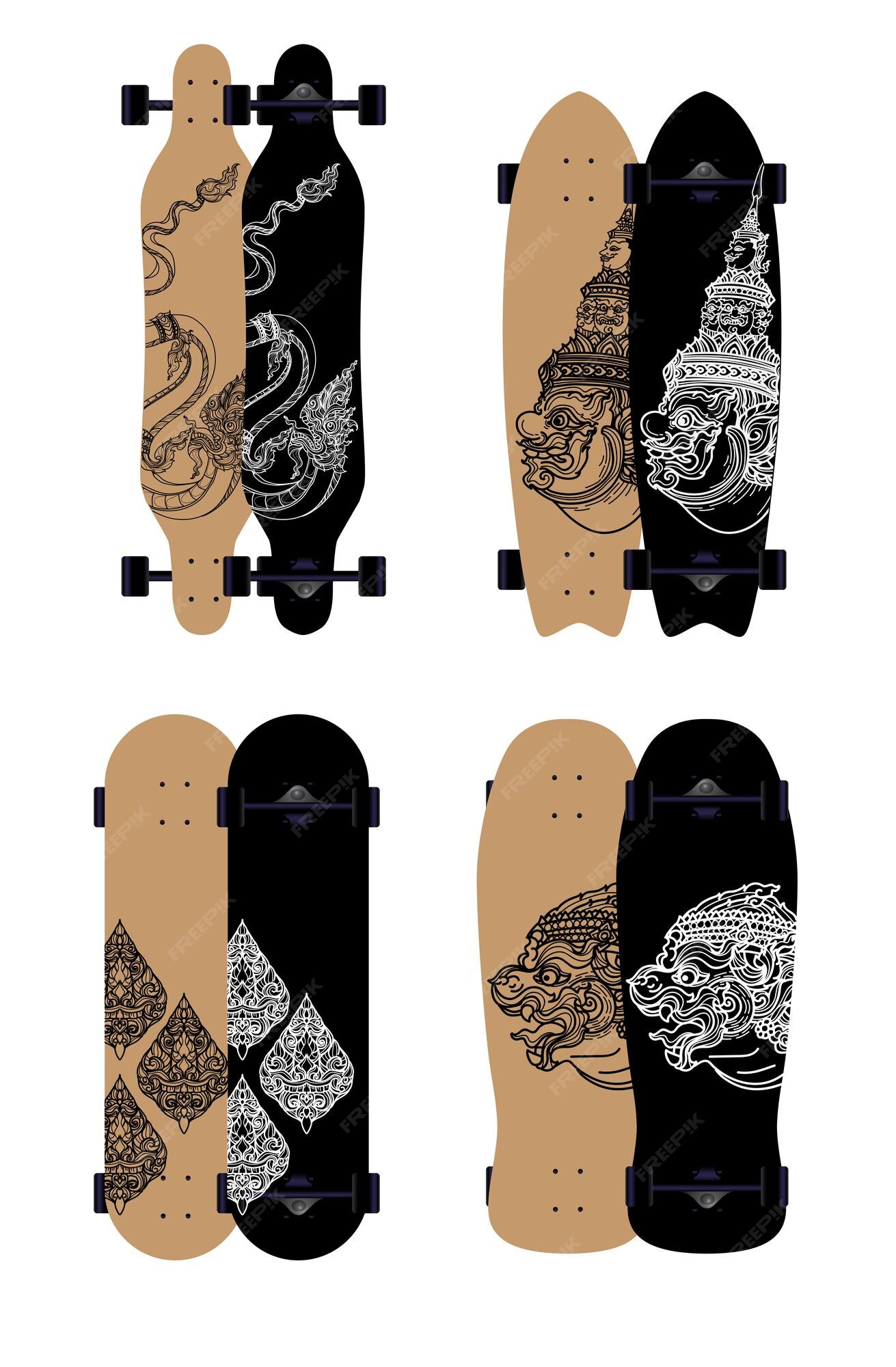 Skate design de maçã com cobra