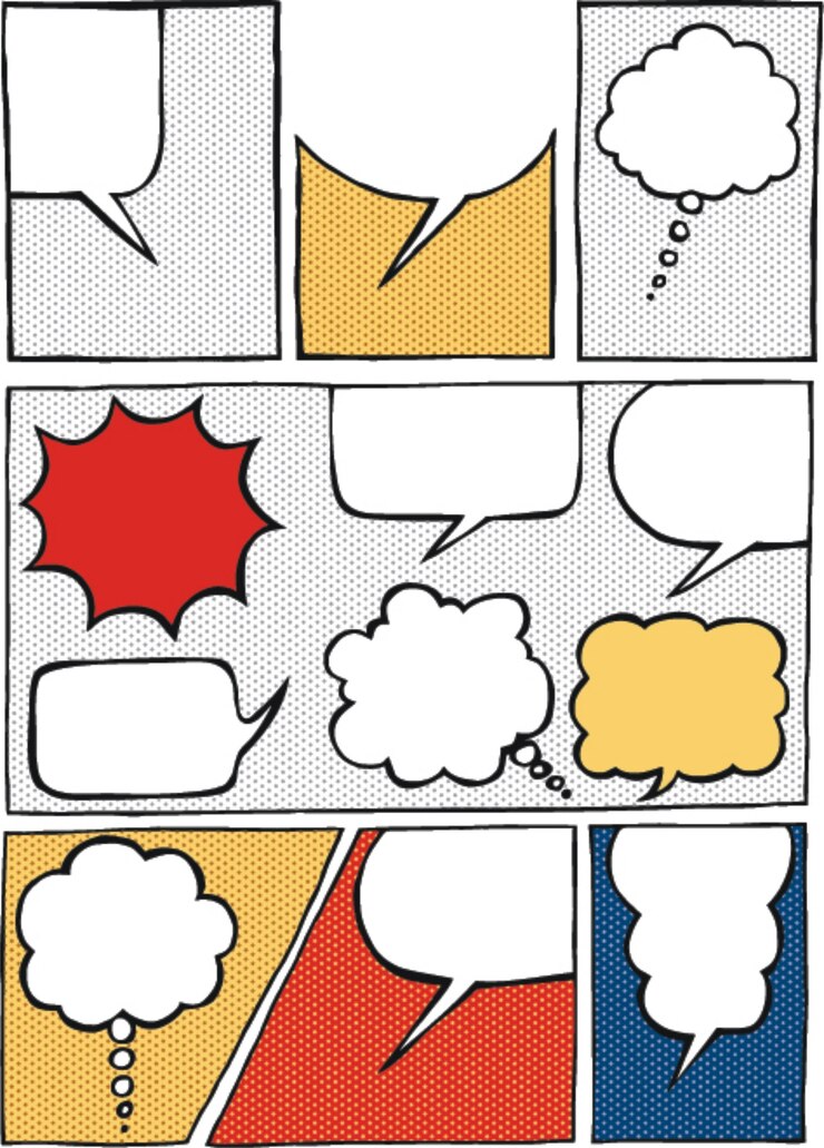 Vetor sketch of comic speech bubbles
