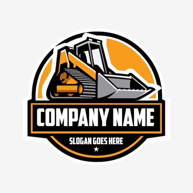 Skid steer company círculo emblema logo design vector