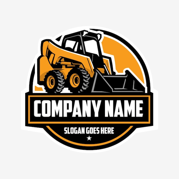 Skid steer company círculo emblema vector design isolado