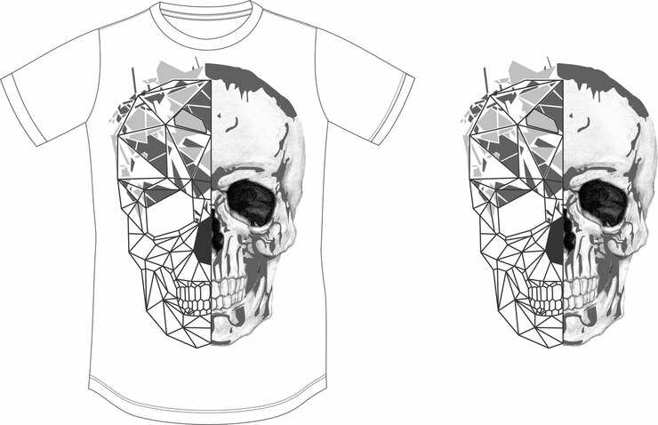 Vetor skull camisa rock camisa com alta qualidade eps 3