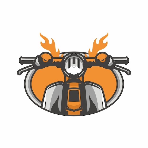 Vetor skull ghost rider road vector logo design illustration