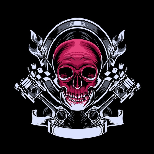 Skull motorider mascot