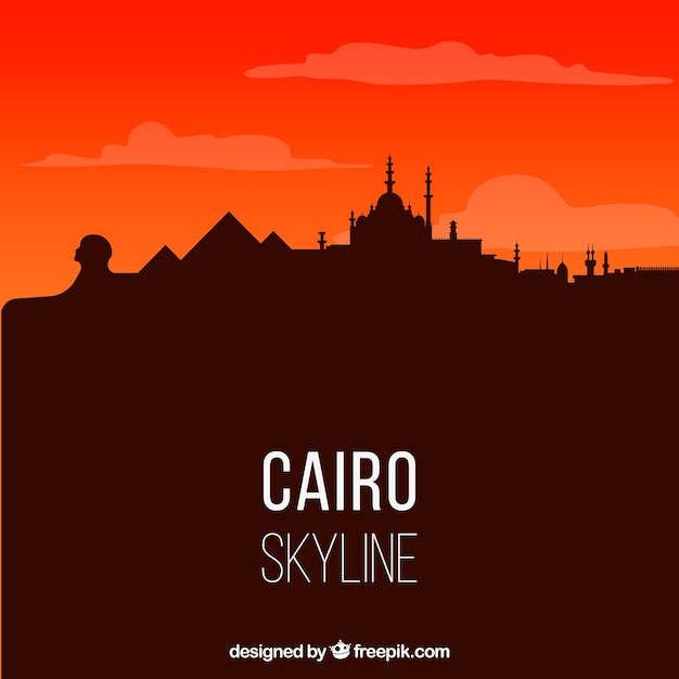 Skyline de cairo elegante com design plano