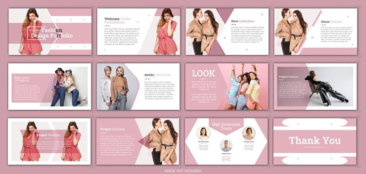 Vetor slide de apresentação de moda vector powerpoint modelo de moda de beleza ou design de moda elegante