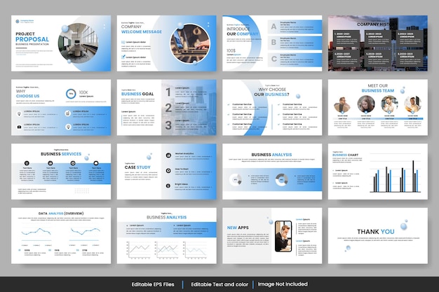 Slides de apresentação Conjunto de elementos infográficos criativos Apresentações