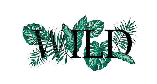 Slogan com folhas de palmeira