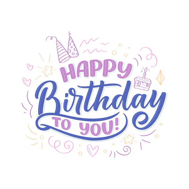Slogan de letras para feliz aniversário.