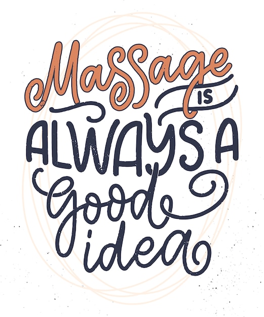 Slogan divertido sobre massagem. citação de tipografia letras.