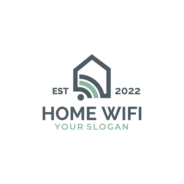 Smart home studio wifi conectar ilustração de design de logotipo