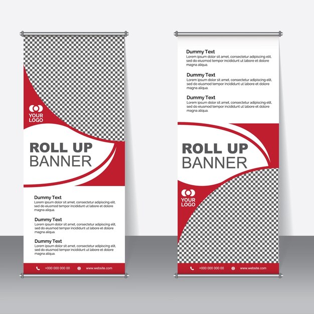 Vetor smart roll up banner design template com mockup