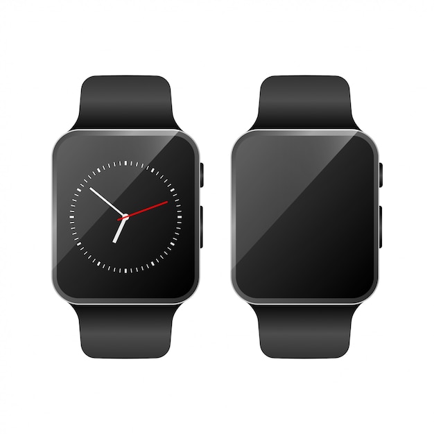 Smart watch set mockup vector