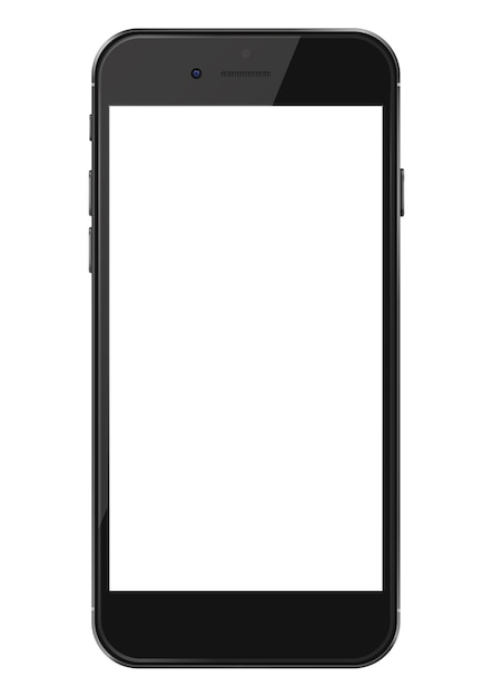 Smartphone com tela em branco isolada no branco