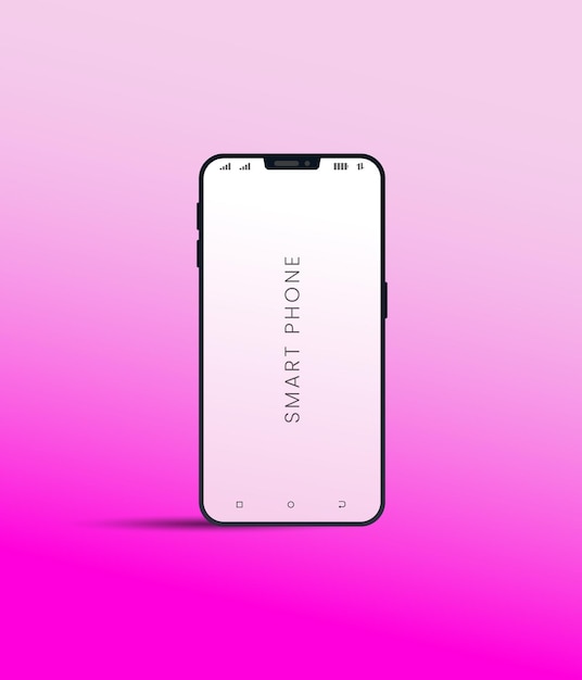 Smartphone com um fundo rosa gradiente