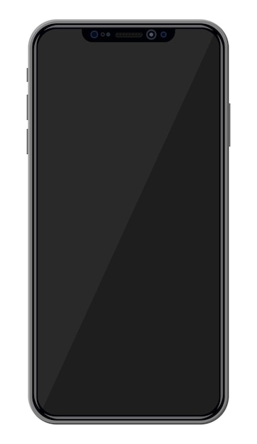 Smartphone de nova geração com display de borda sem moldura. tela preta vazia. dispositivo eletrônico do telefone com tela sensível ao toque.